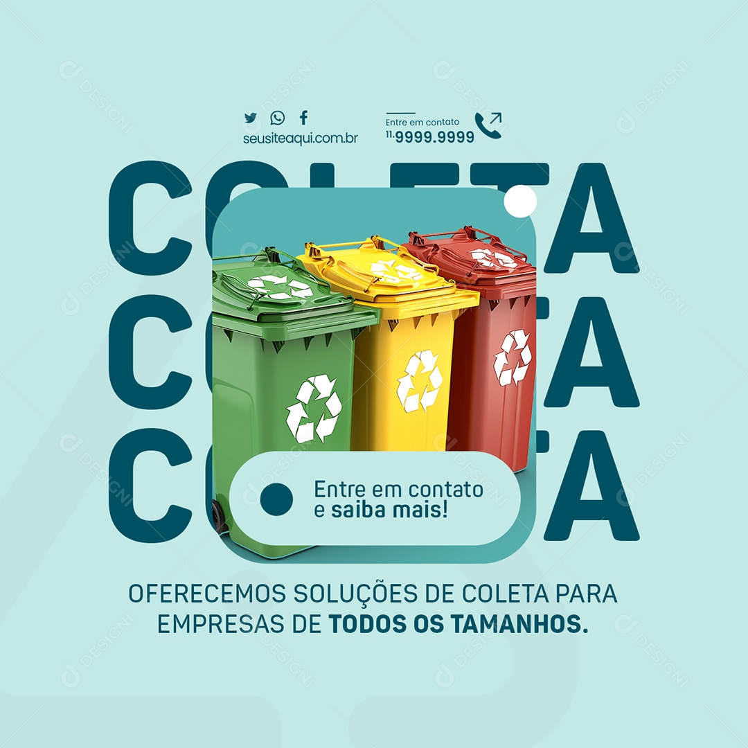 Coleta de Lixo Oferecemos Soluções de Coleta Social Media PSD Editável