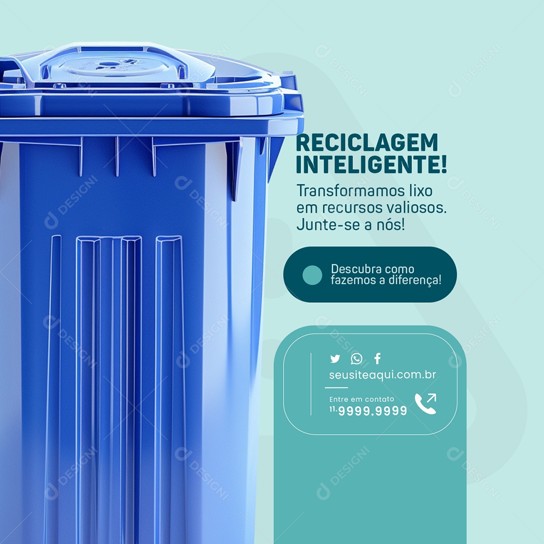 Coleta de Lixo Reciclagem Inteligente Social Media PSD Editável