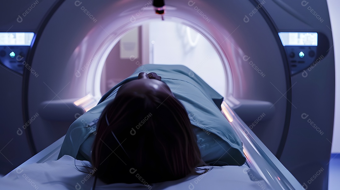 Um paciente submetido a uma ressonância magnética