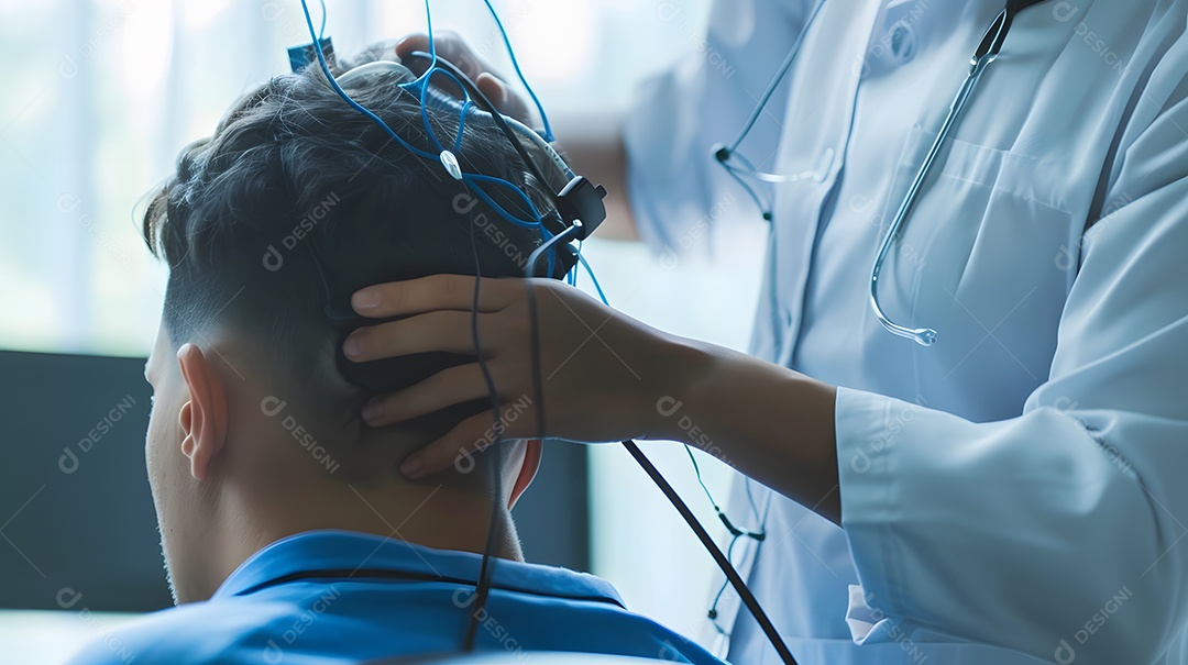 Médico realiza exame neurológico em paciente