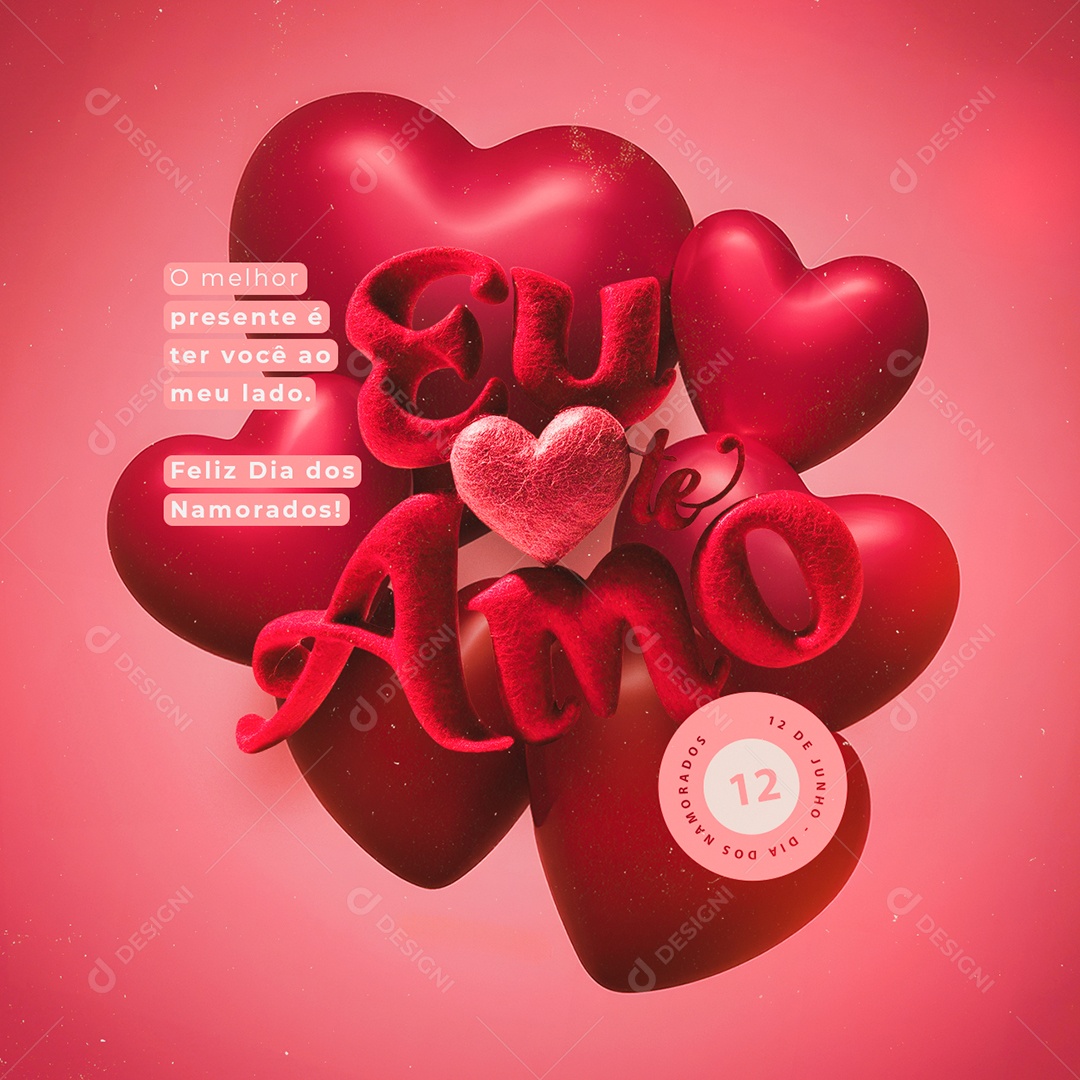 Dia dos Namorados 12 de Junho Eu Te Amo Social Media PSD Editável