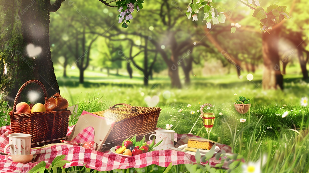 Piquenique relaxante com um cobertor aconchegante