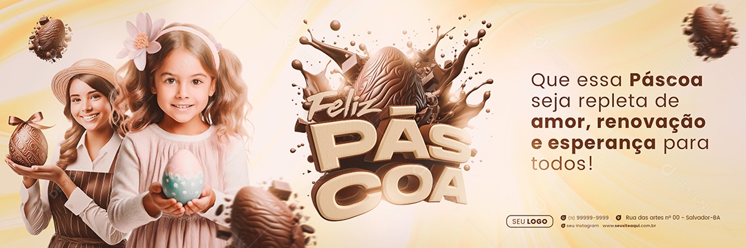 Social Media Carrossel Páscoa PSD Editável