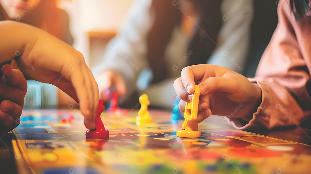 Um grupo de amigos numa sessão de tabuleiro