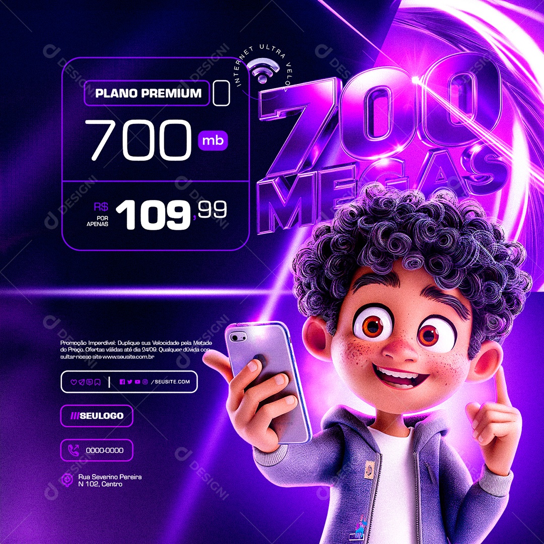 Provedor de Internet Junho Turbinado Plano Premium Social Media PSD Editável