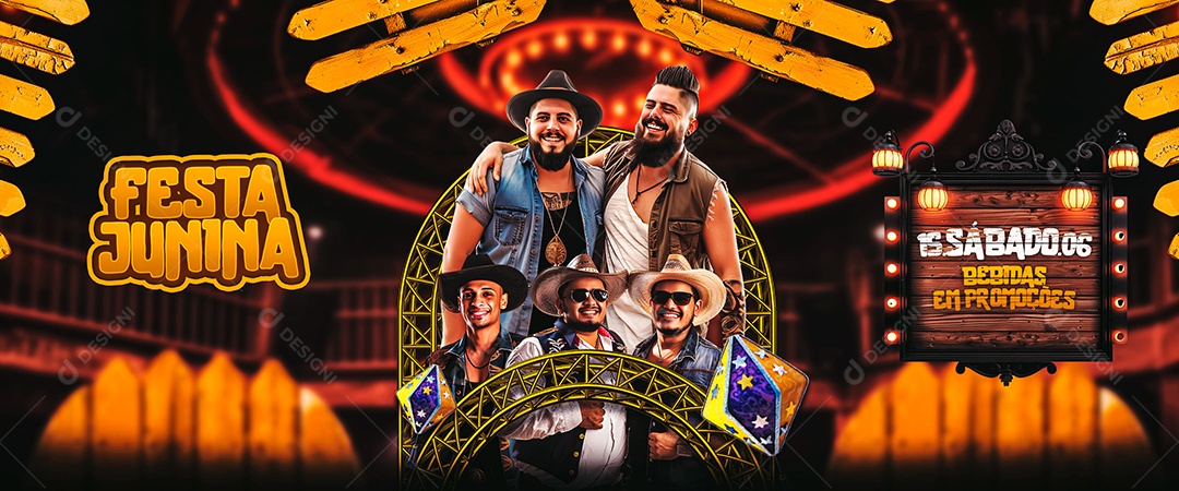 Carrossel Flyer Festa Junina Social Media PSD Editável