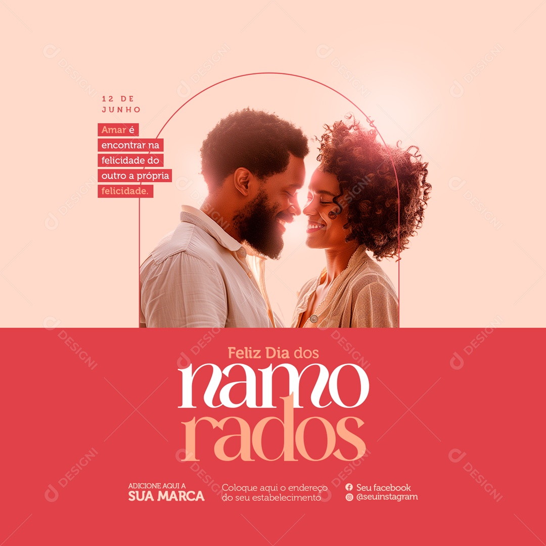 Feliz Dia dos Namorados 12 de Junho Social Media PSD Editável
