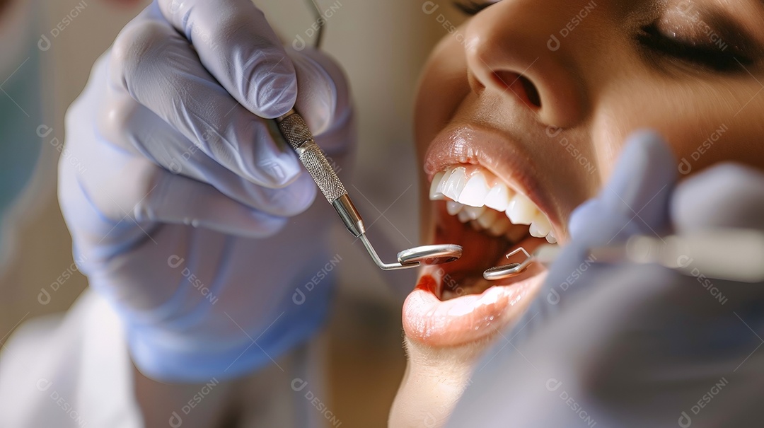 Dentista fazendo cirurgia odontológica