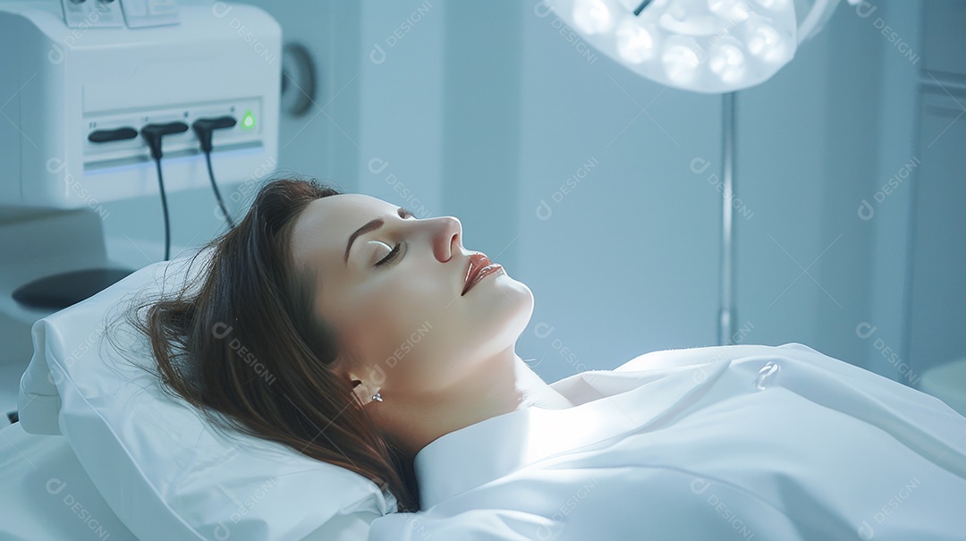 Mulher fazendo tratamento facil em clinica de estética