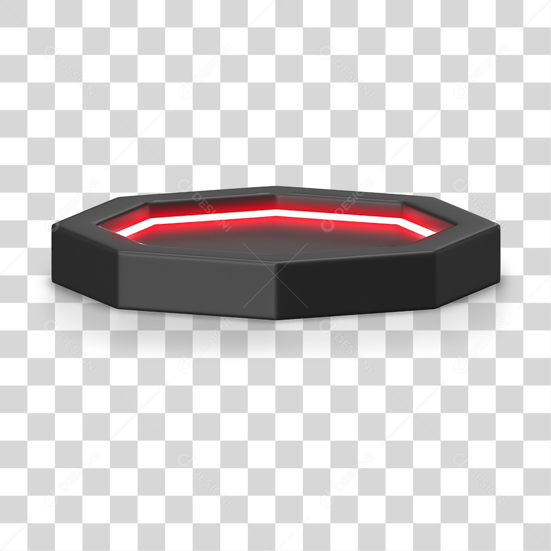 Podium 3D com Luz Neon em Degradê PNG Transparente