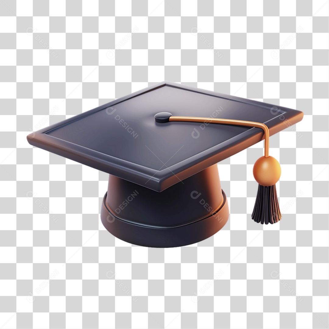 Elemento 3D Chapéu de Formando PNG Transparente