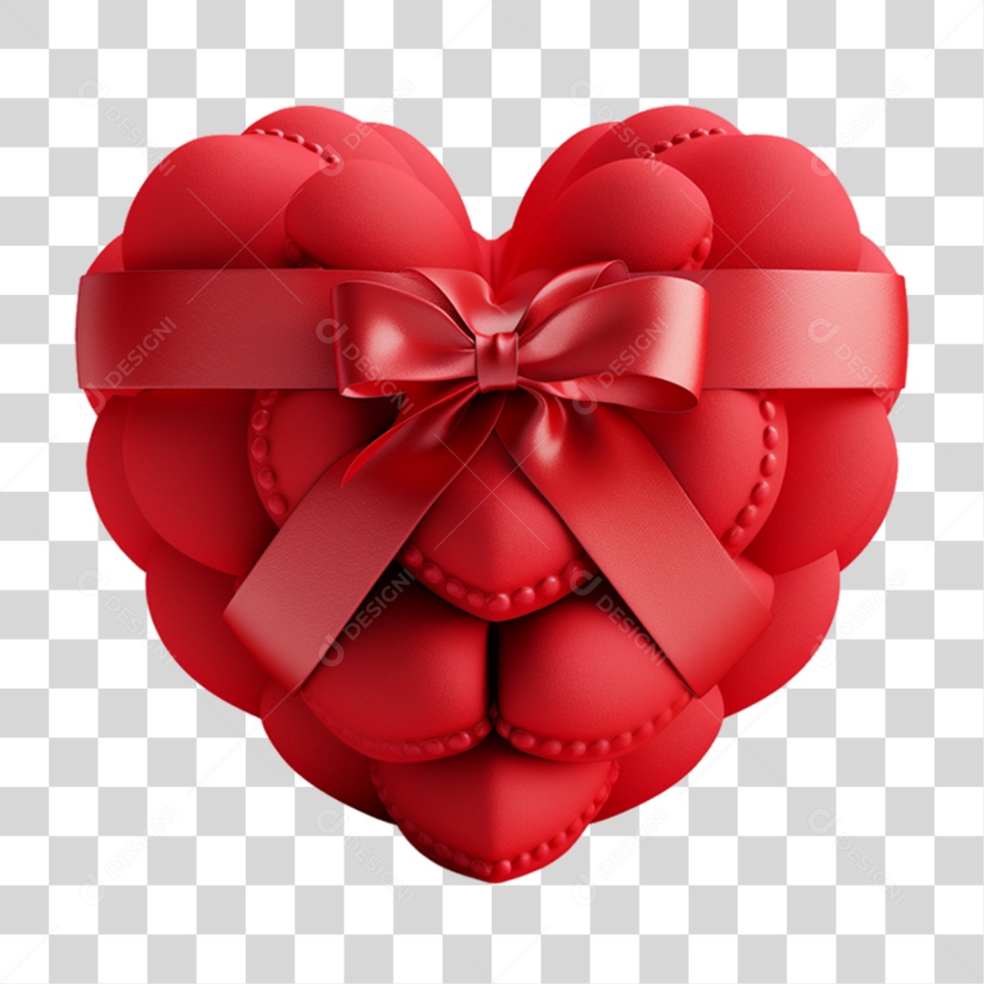 Caixa de Presente em Forma de Coração PNG Transparente