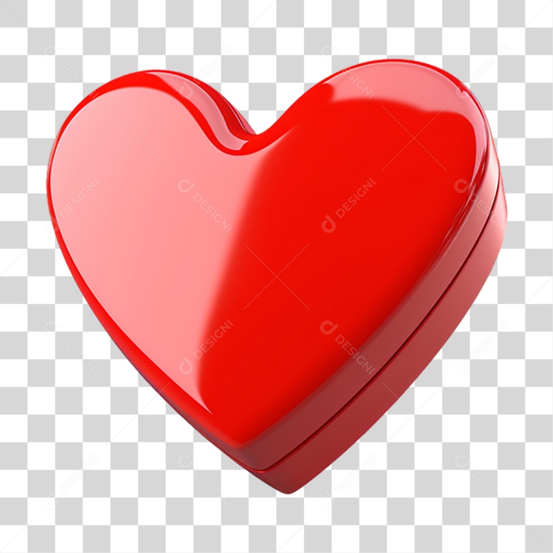 Caixa de Presente em Forma de Coração PNG Transparente