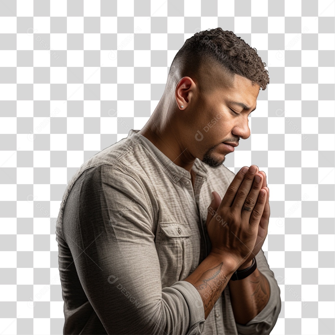 Homem Orando Rezando PNG Transparente