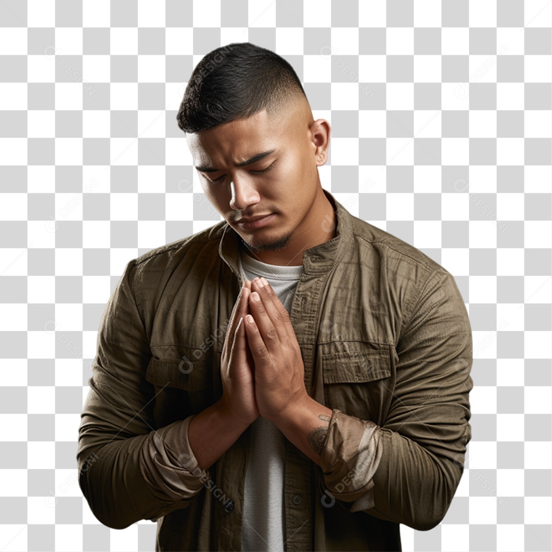 Homem Orando Rezando PNG Transparente