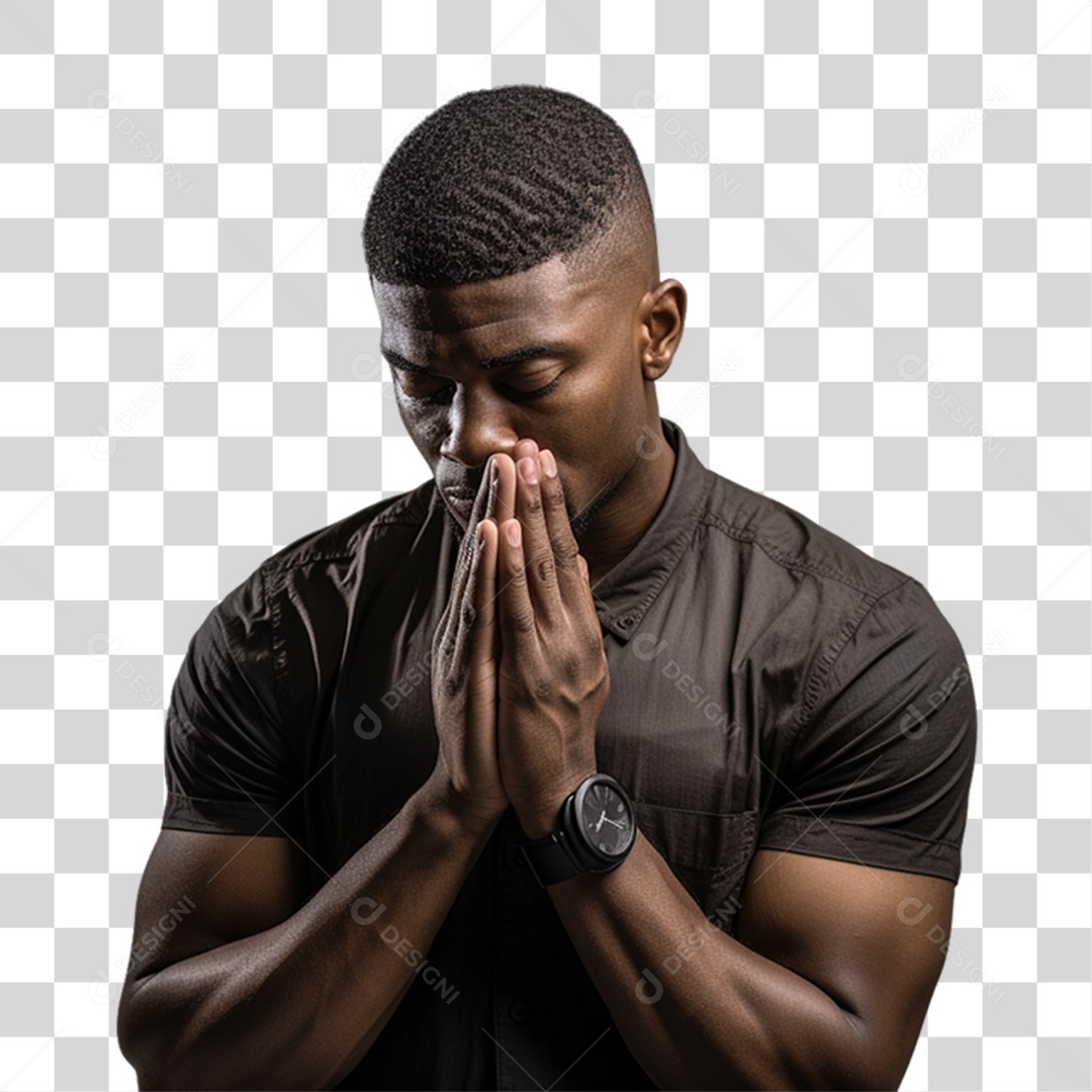 Homem Orando Rezando PNG Transparente