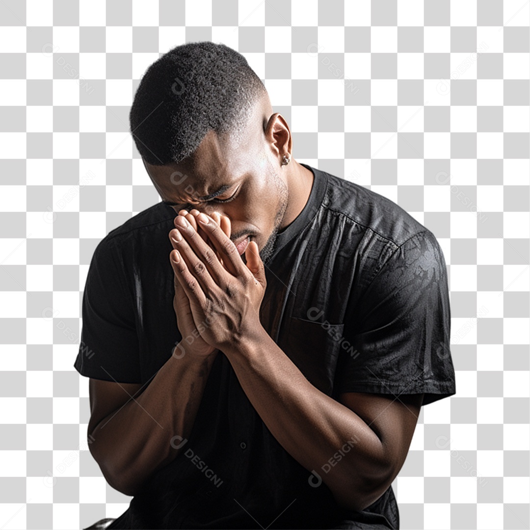 Homem Orando Rezando PNG Transparente