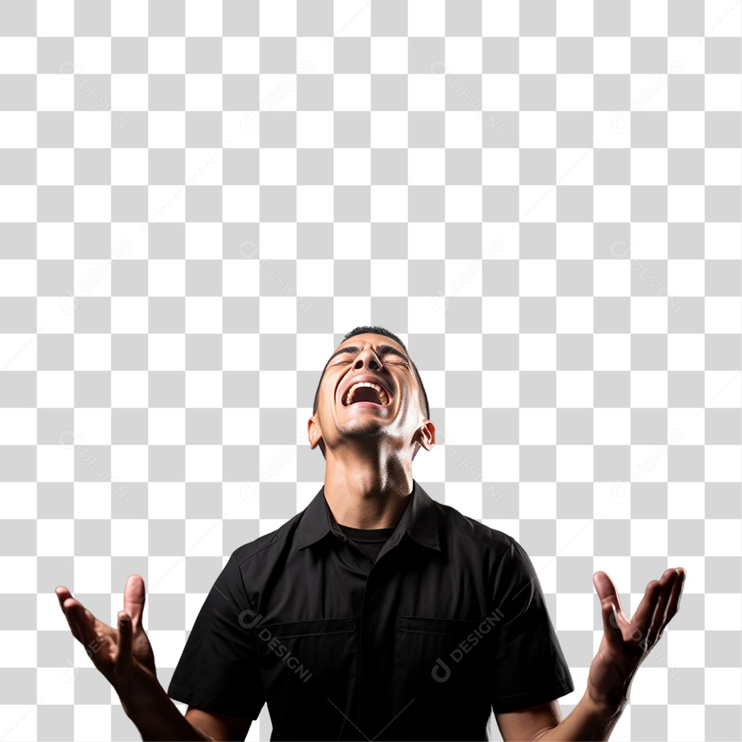 Homem Orando Rezando PNG Transparente