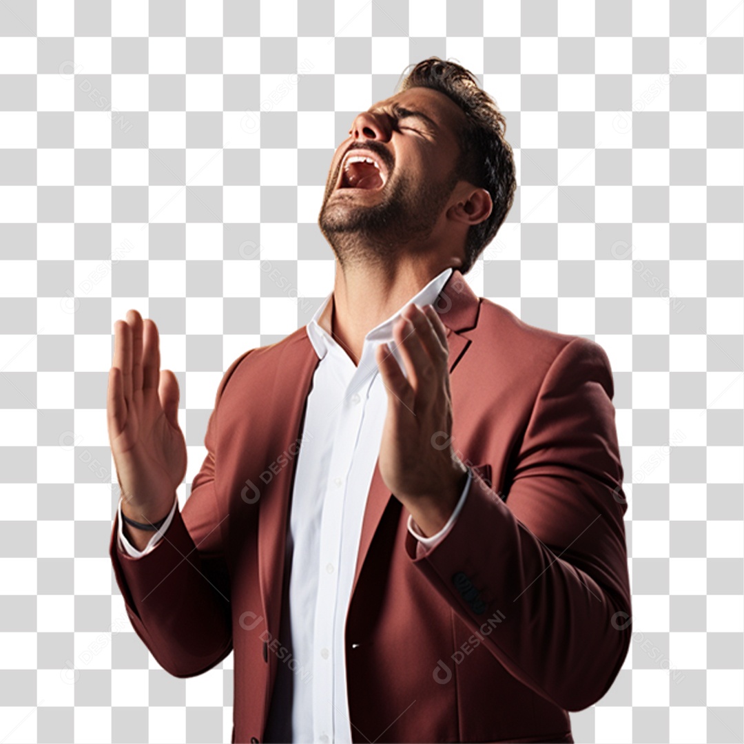 Homem Orando Rezando PNG Transparente