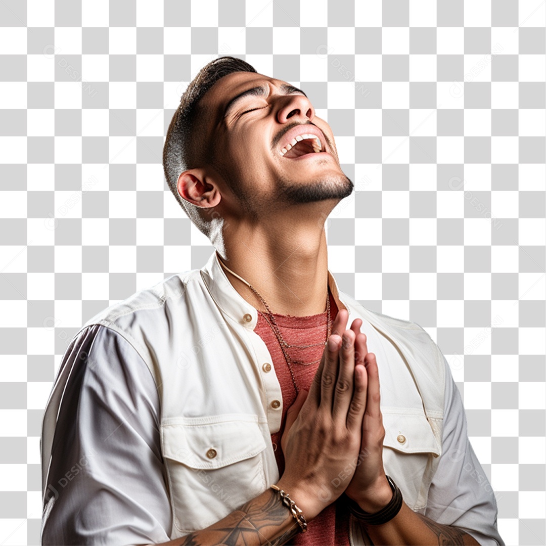 Homem Orando Rezando PNG Transparente