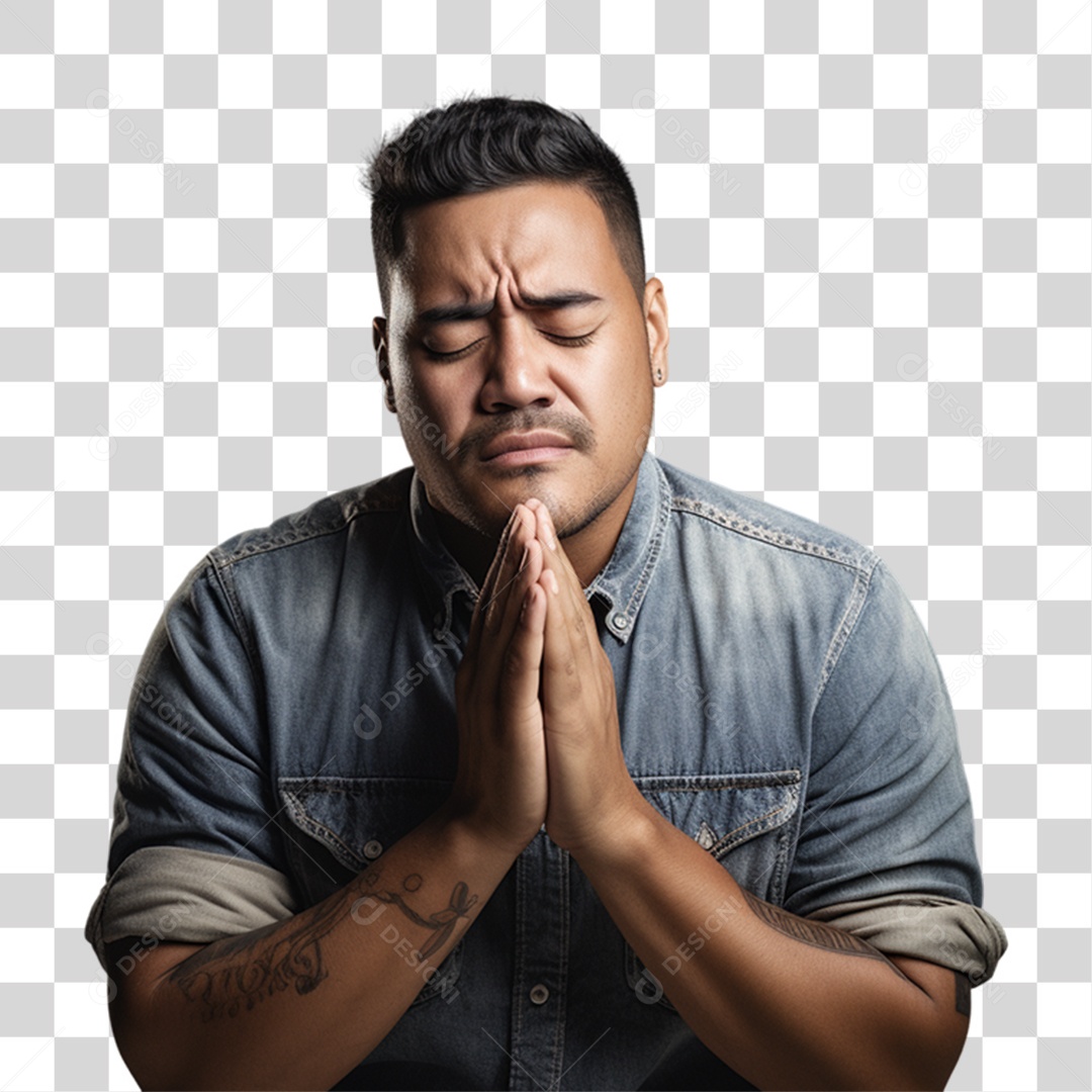 Homem Orando Rezando PNG Transparente