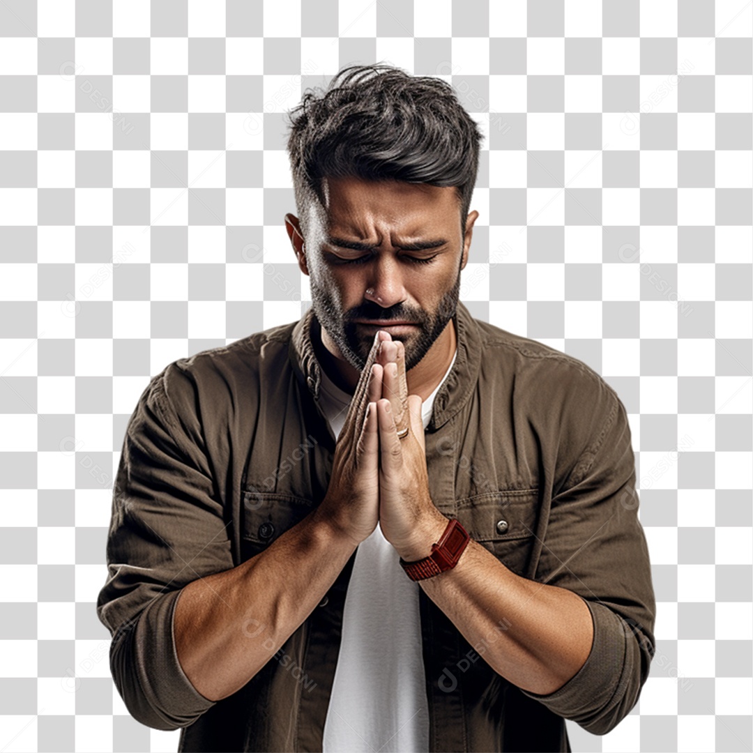 Homem Orando Rezando PNG Transparente