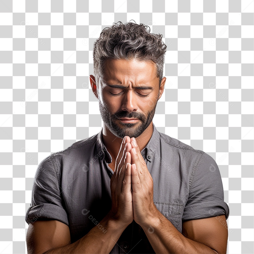 Homem Orando Rezando PNG Transparente