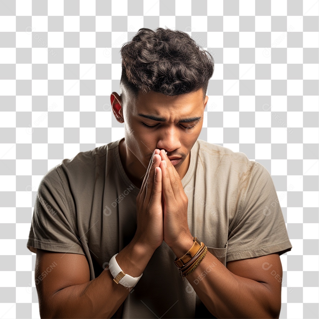 Homem Orando Rezando PNG Transparente
