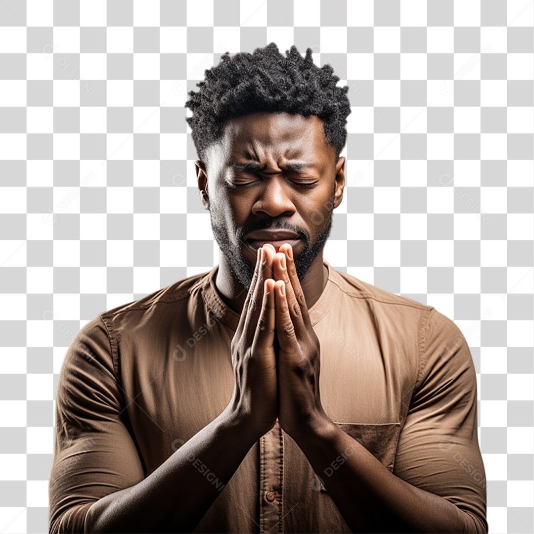 Homem Orando Rezando PNG Transparente