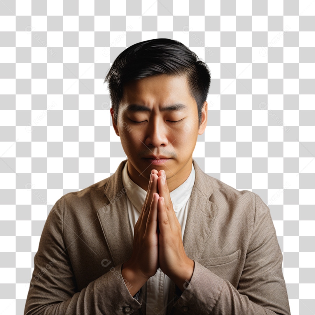 Homem Orando Rezando PNG Transparente