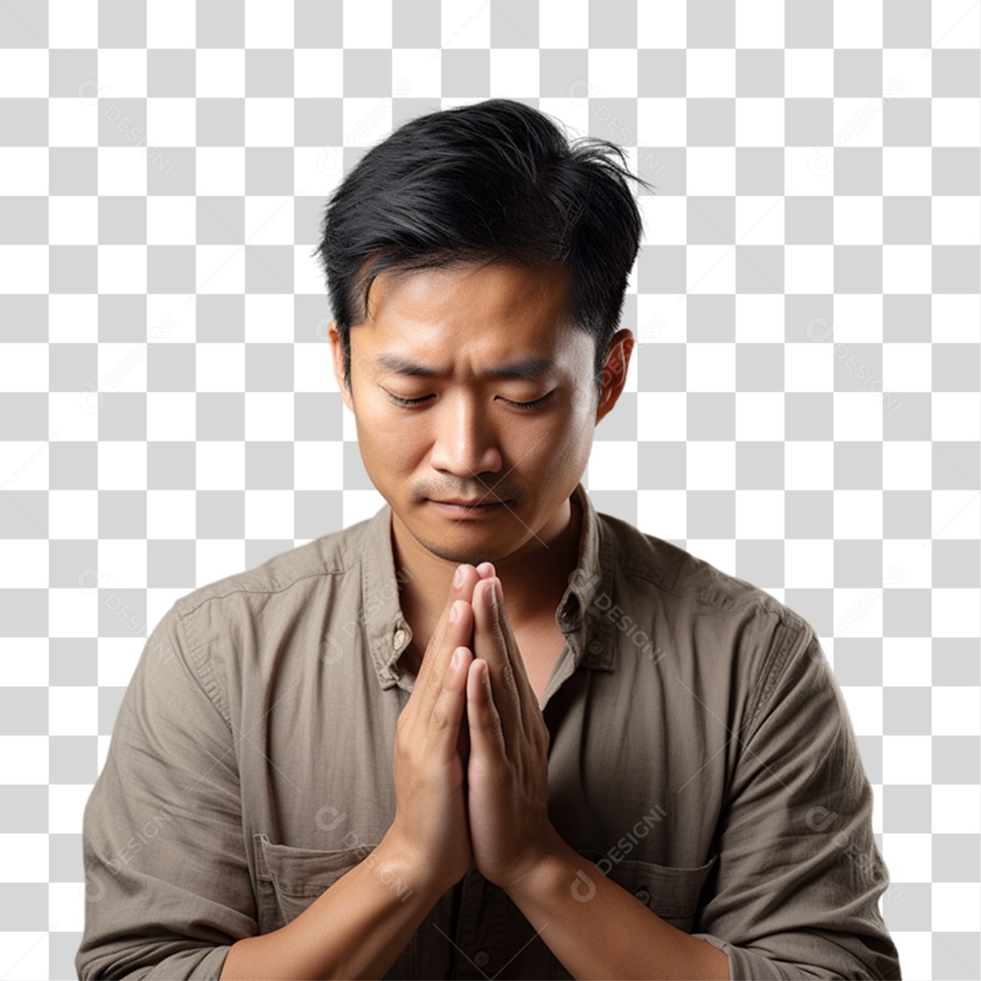 Homem Orando Rezando PNG Transparente