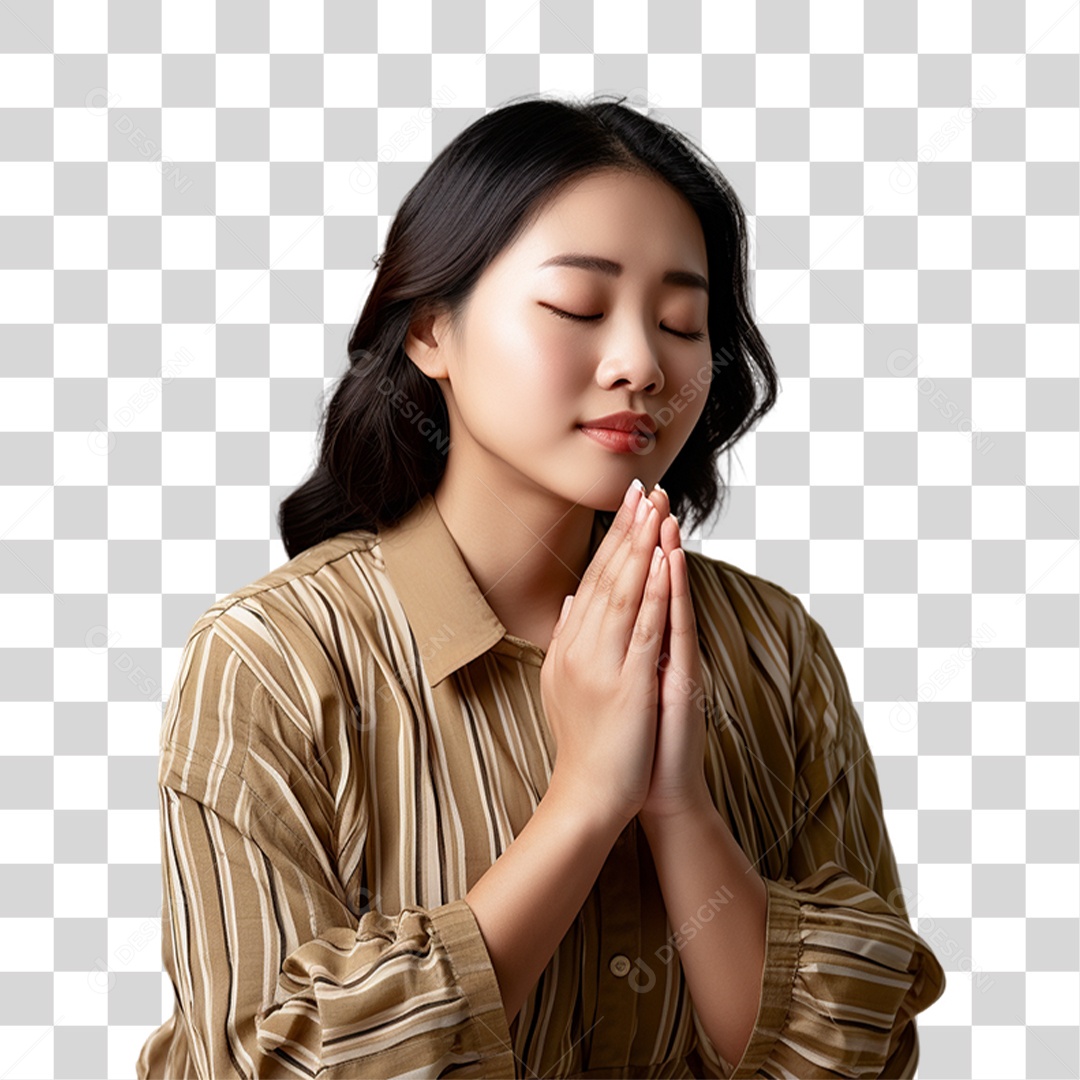 Mulher Orando Rezando PNG Transparente