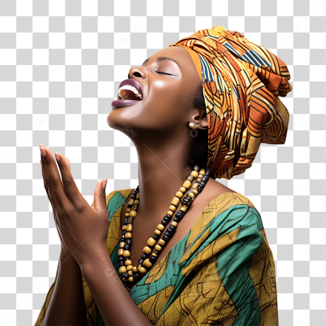 Mulher Orando Rezando PNG Transparente