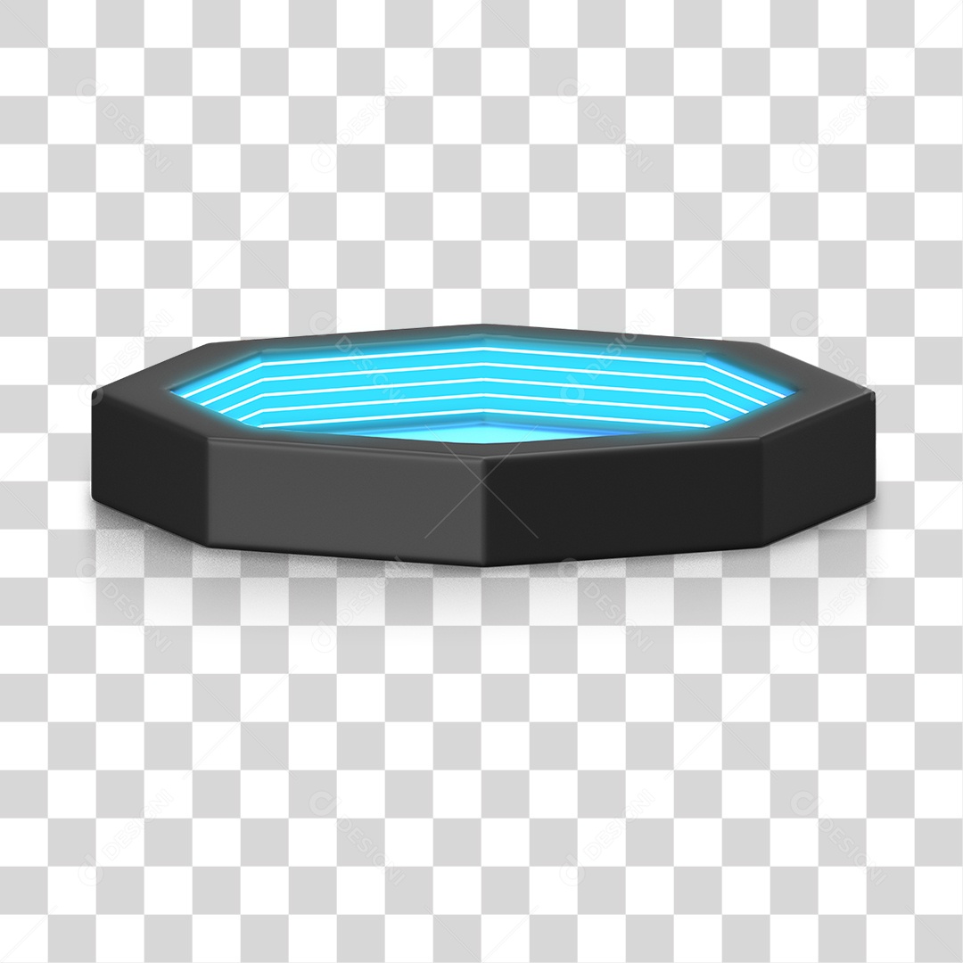 Podium 3D com Luz Neon em Degradê PNG Transparente