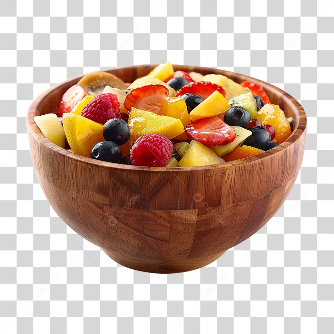 Salada de Frutas em Tigela PNG Transparente