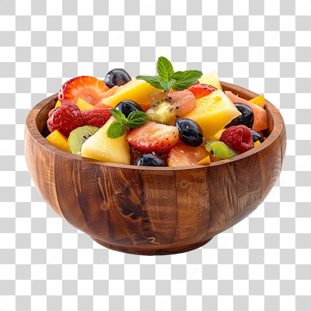 Salada de Frutas em Tigela PNG Transparente