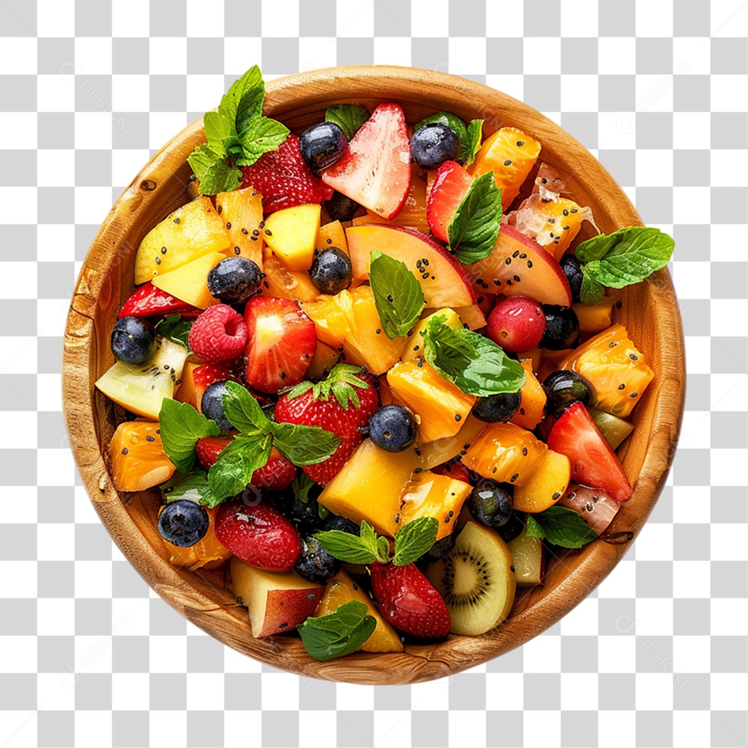 Salada de Frutas em Tigela PNG Transparente