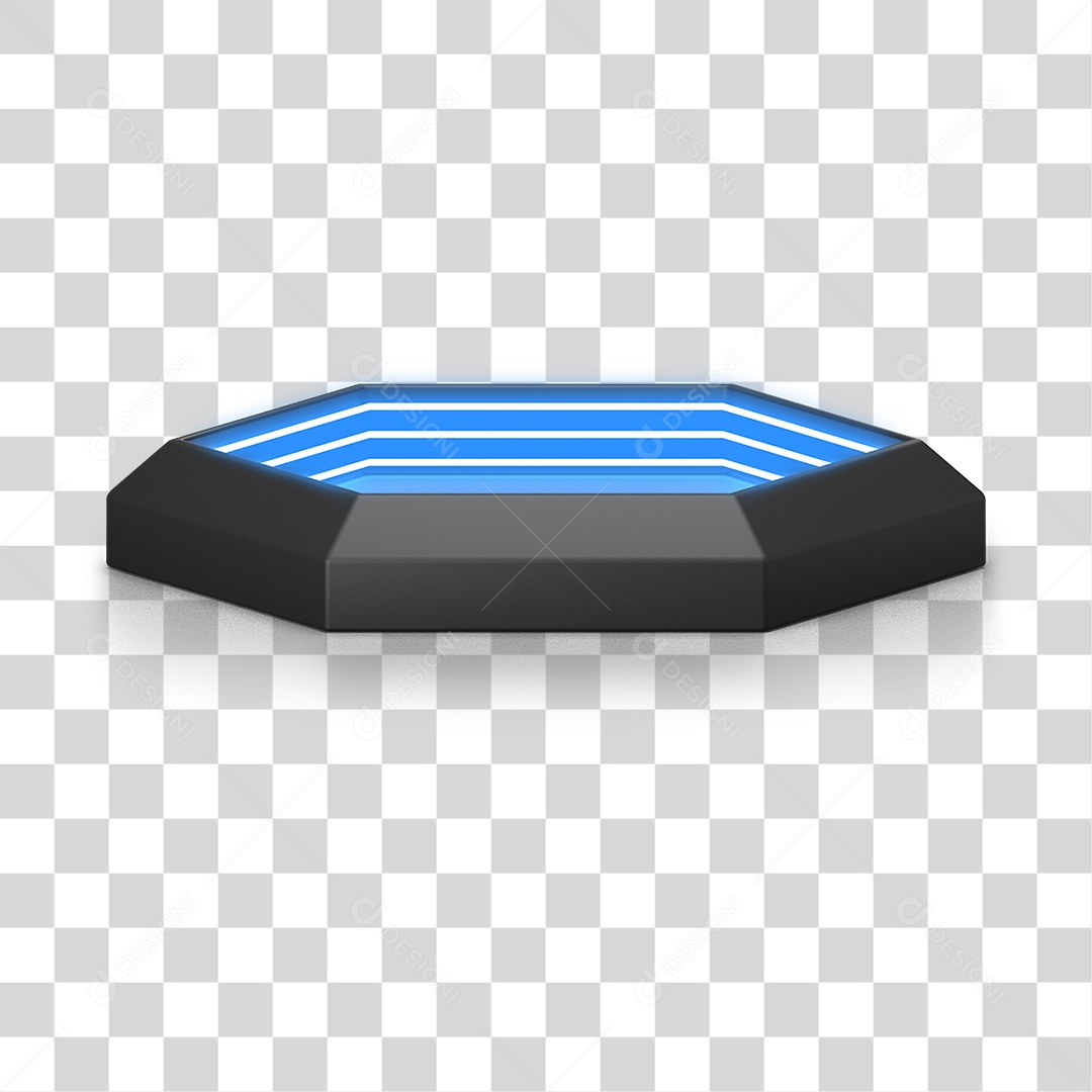Podium 3D com Luz Neon em Degradê PNG Transparente