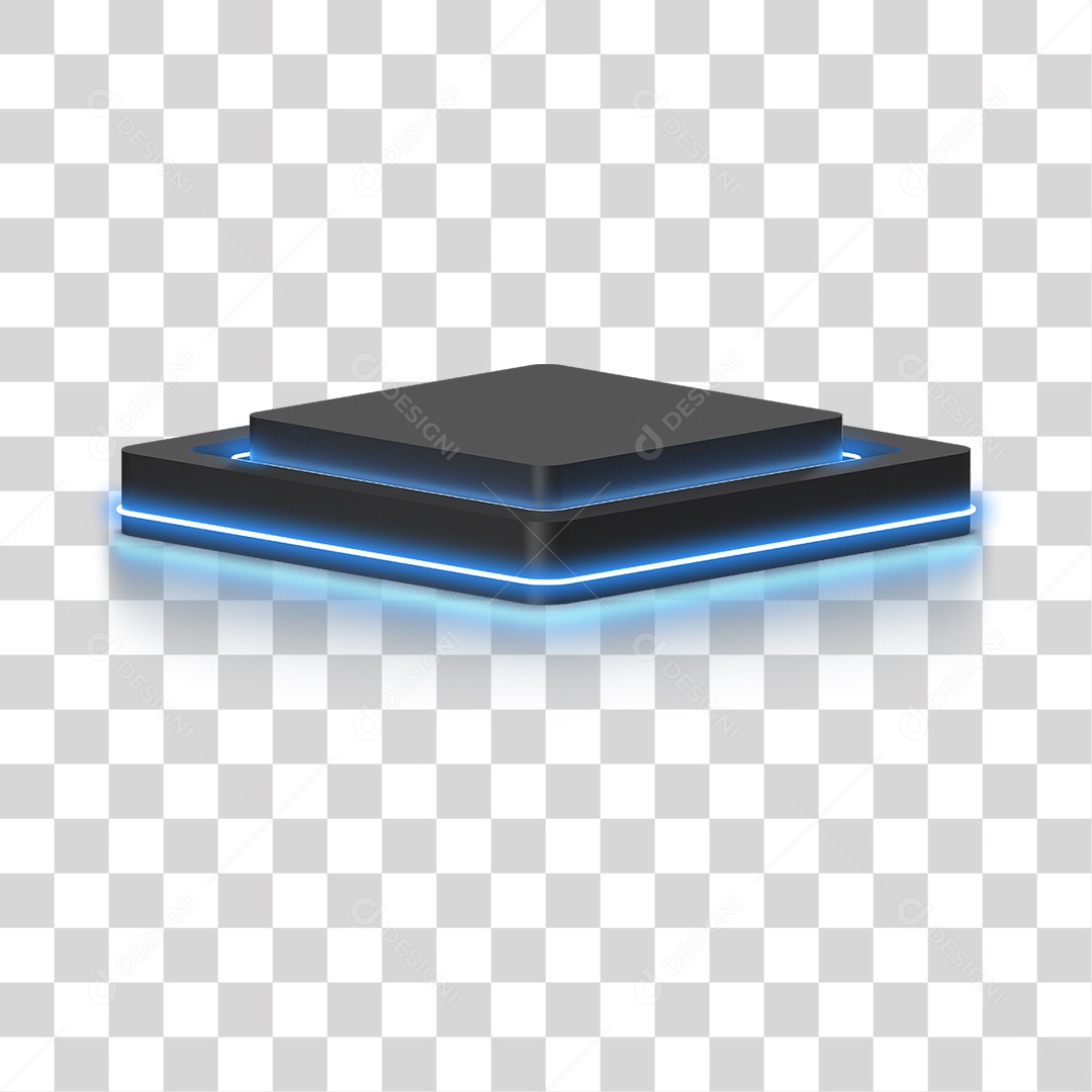 Podium 3D com Luz Neon em Degradê PNG Transparente