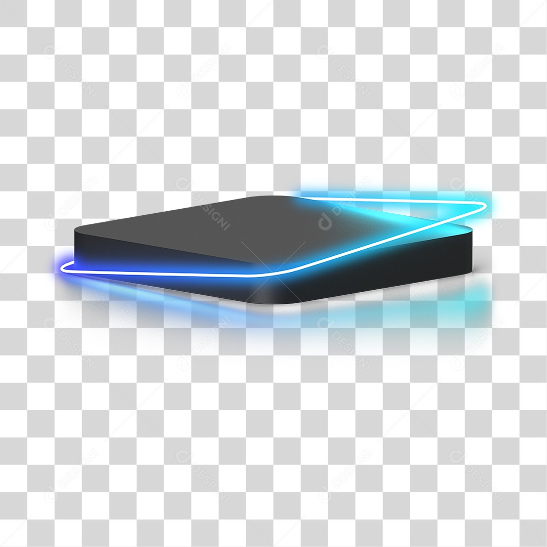 Podium 3D com Luz Neon em Degradê PNG Transparente