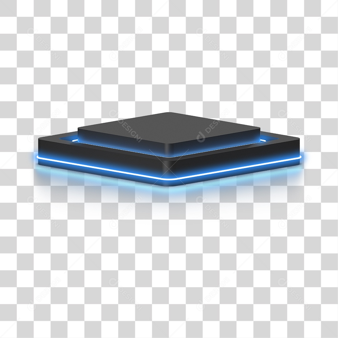 Podium 3D com Luz Neon em Degradê PNG Transparente
