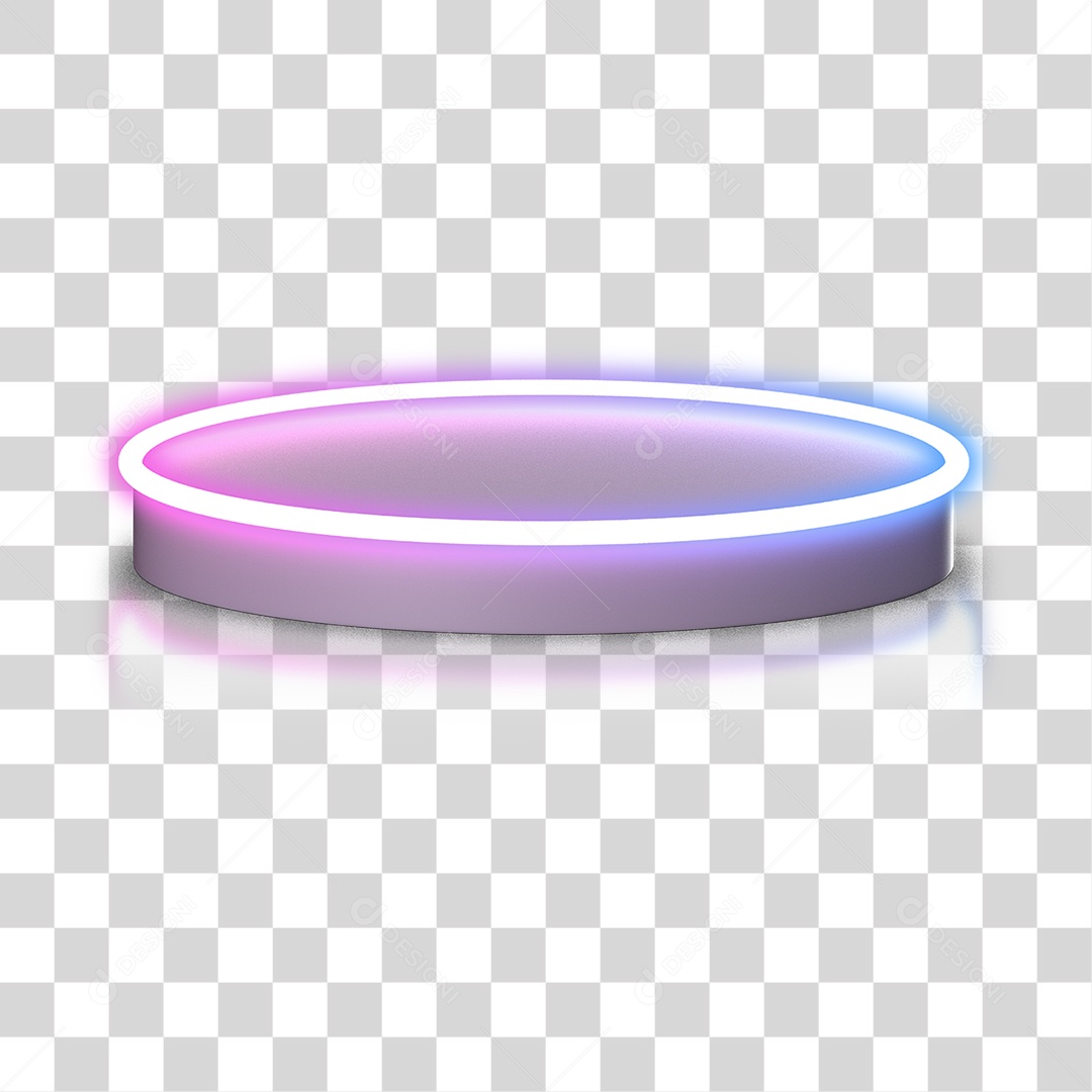 Podium 3D com Luz Neon em Degradê PNG Transparente