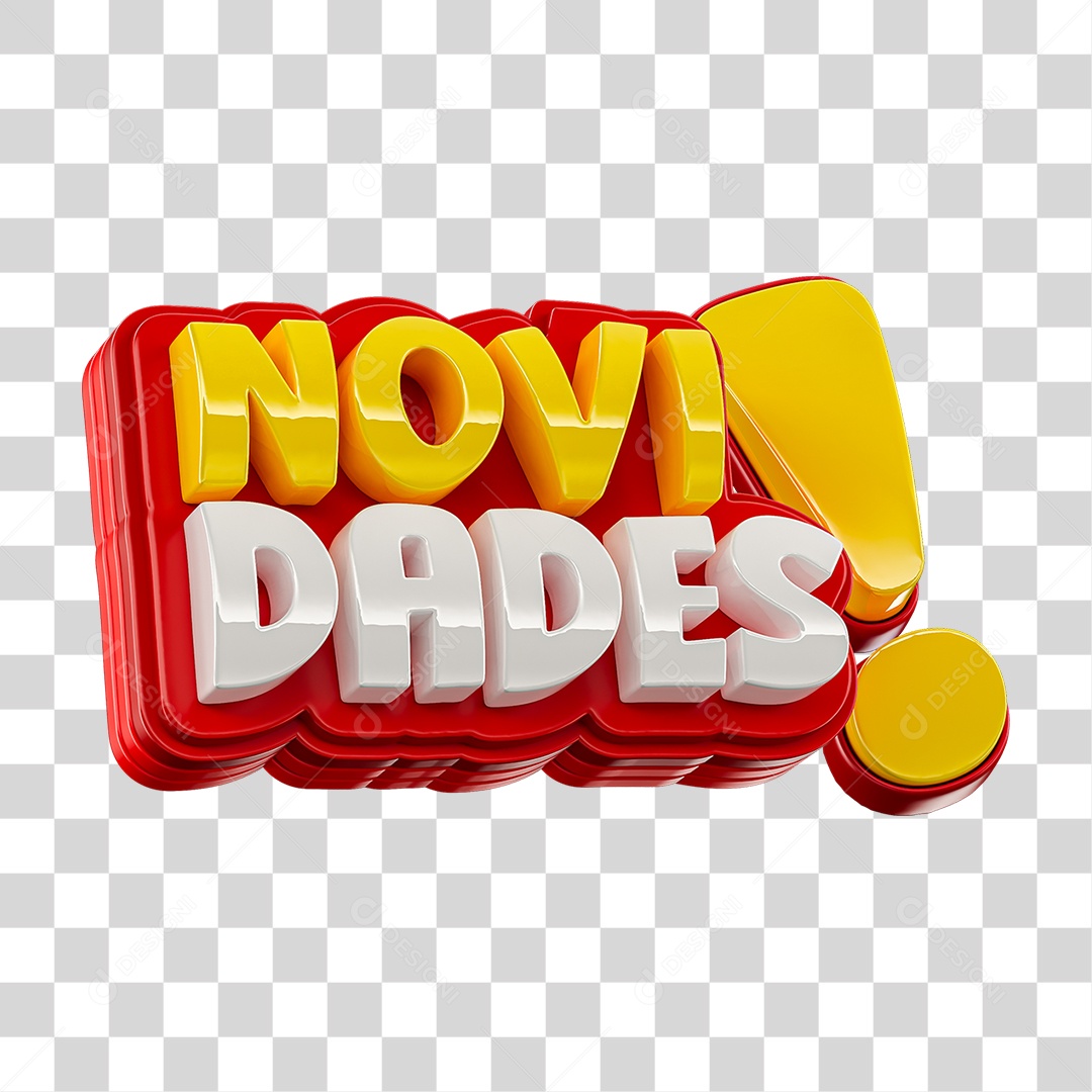 Selo 3D Novidades PNG Transparente