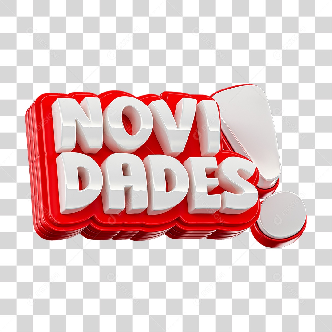 Selo 3D Novidades PNG Transparente