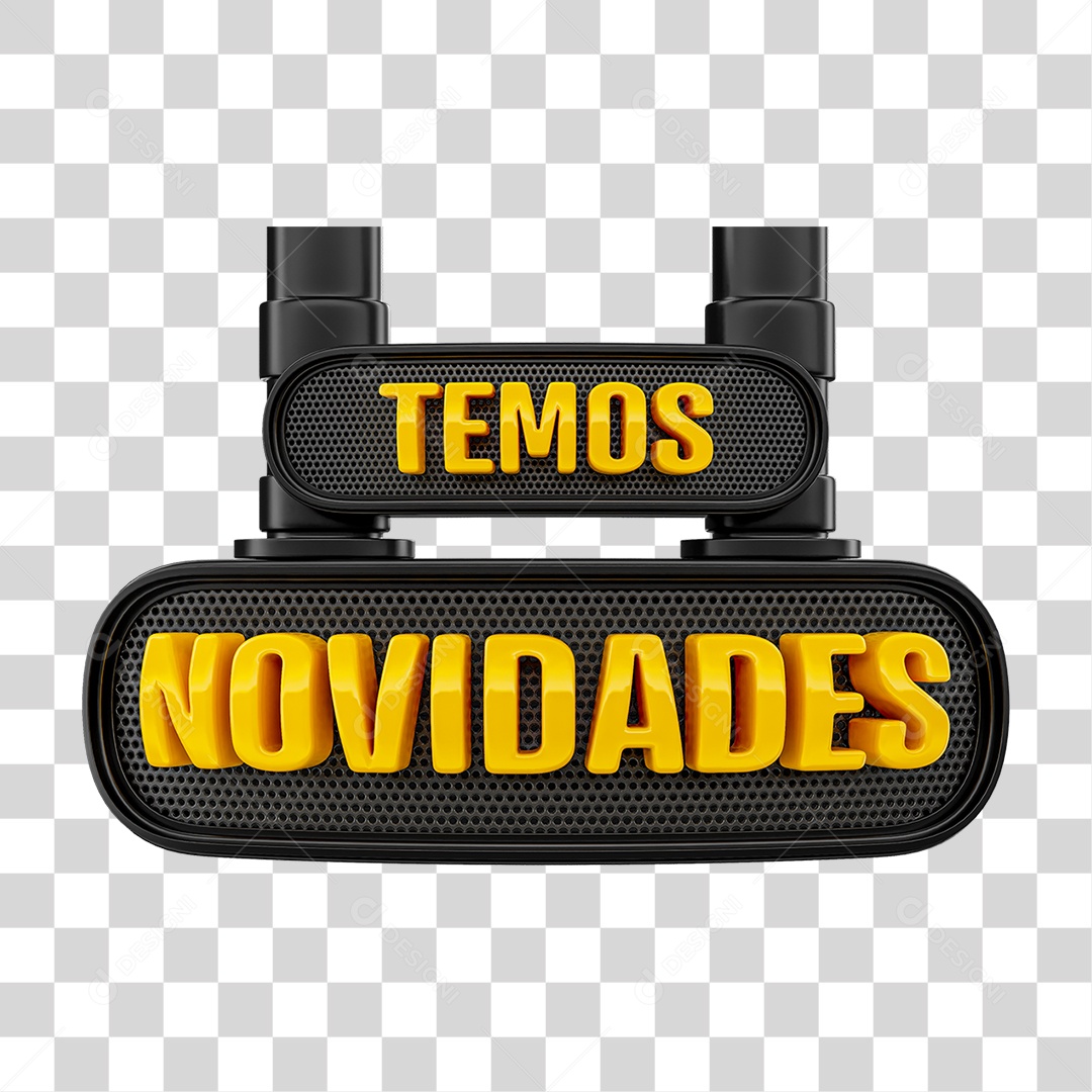 Selo 3D Temos Novidades PNG Transparente