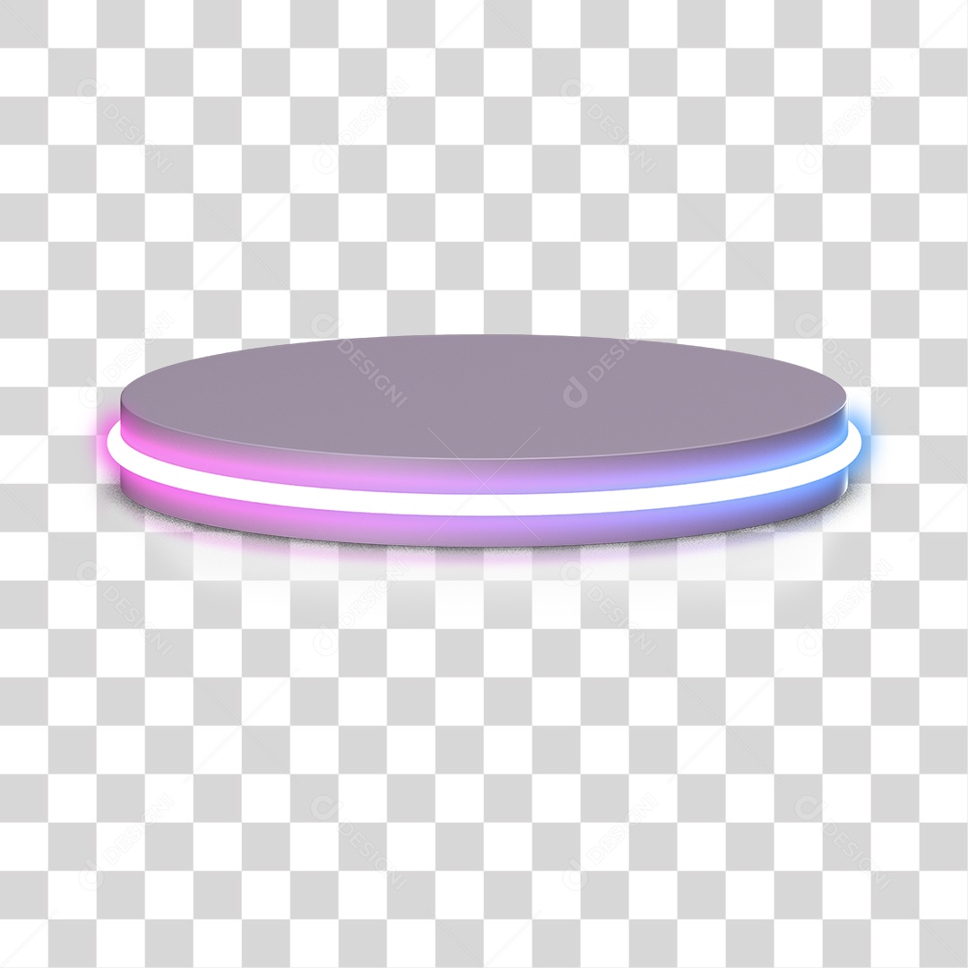 Podium 3D com Luz Neon em Degradê PNG Transparente