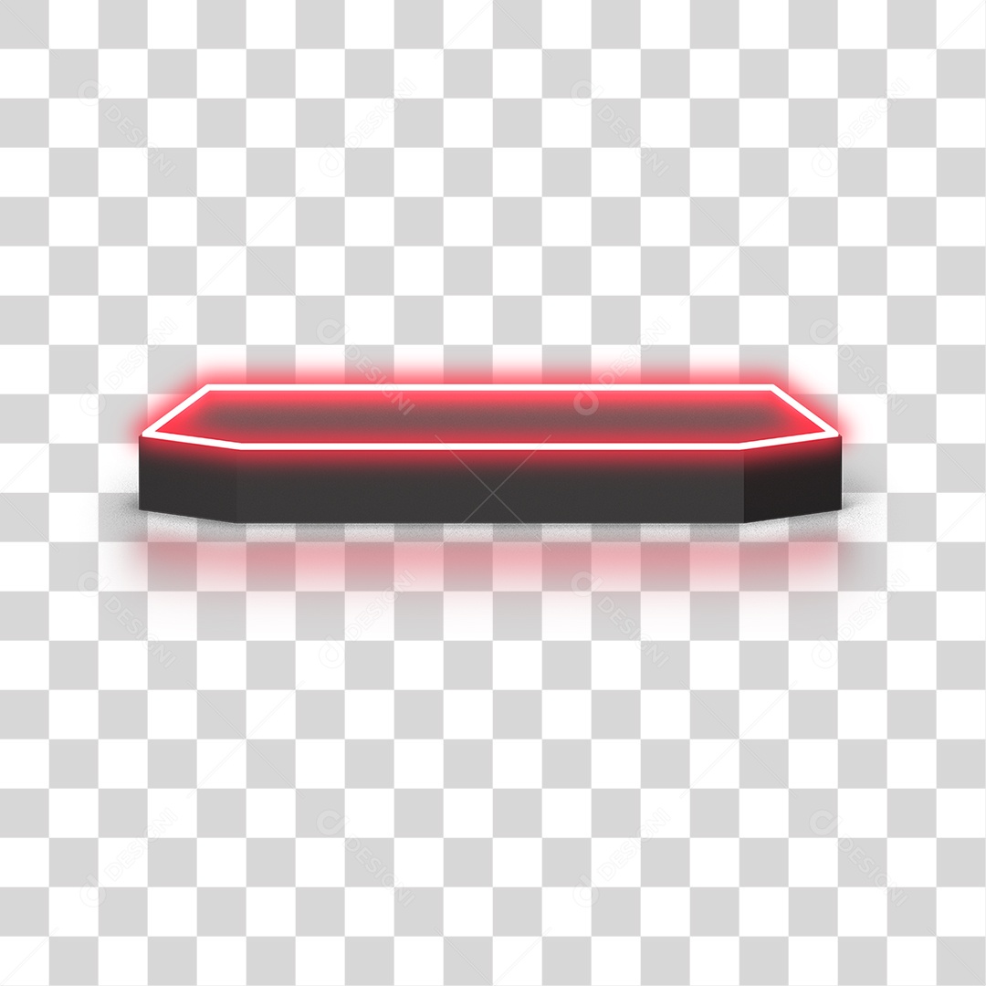 Podium 3D com Luz Neon em Degradê PNG Transparente