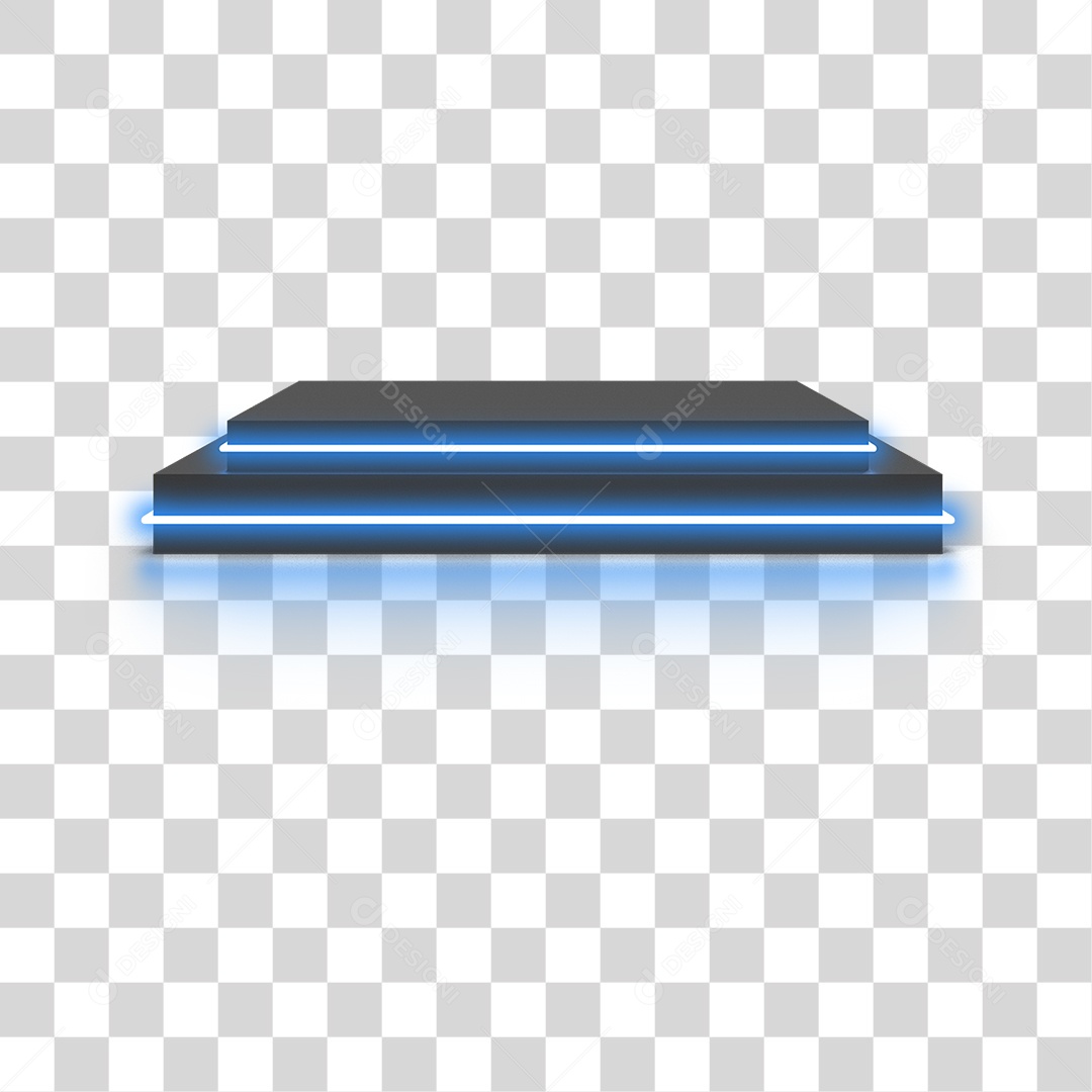 Podium 3D com Luz Neon em Degradê PNG Transparente