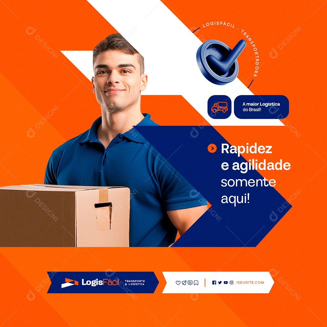 Logistics, Speed and Agility Only Here, Social Media PSD, Editable