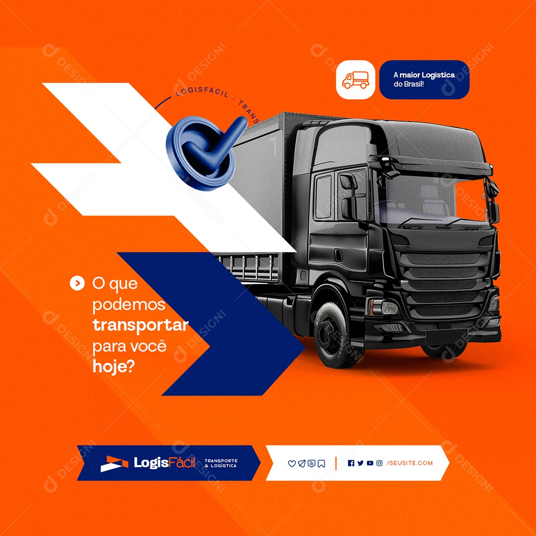 Logística O Que Podemos Transportar para Você Hoje Social Media PSD Editável